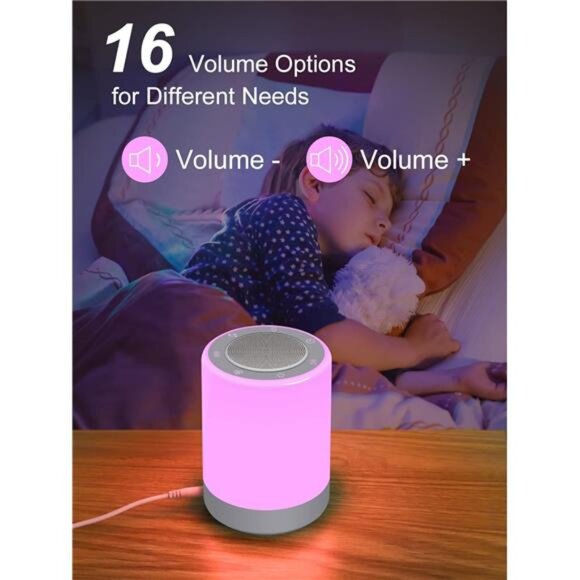 Sound Machine,White Noise Machine for Baby with Night Light, 32 High Fidelity - Picture 6 of 7
